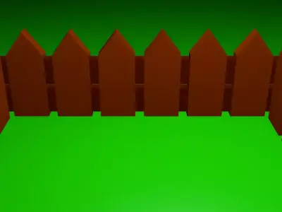 3d fence low-poly wooden Free low-poly 3D model