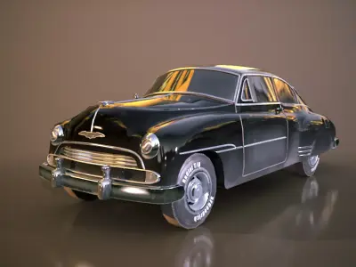 Vintage Car Low-poly 3D model