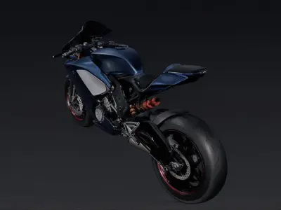 Elegant Sports Bike 3d model low poly Low-poly 3D model