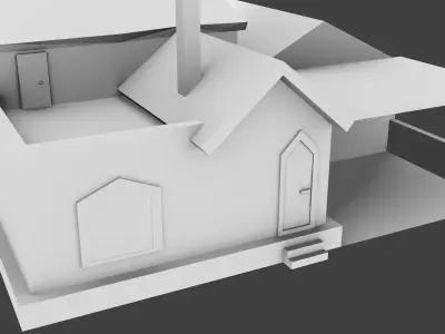SIMPLE HOUSE MODEL Low-poly 3D model