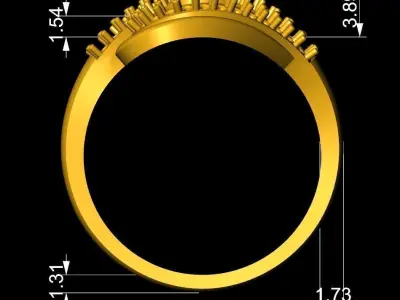 Diamond Ring for Women 3D print model