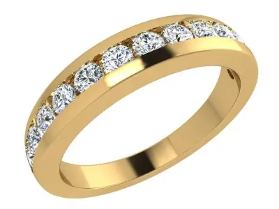 Channel Setting Band Ring 3661 3D print model