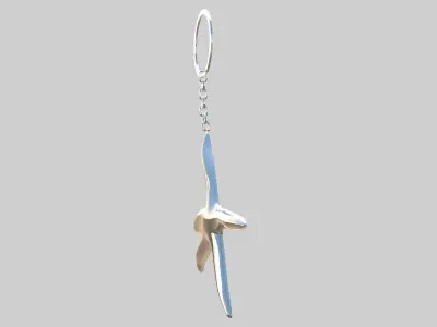 starfish keychain silver 3D model