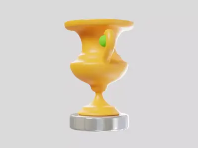 Golden Trophy Cup Tennis Award 3D model
