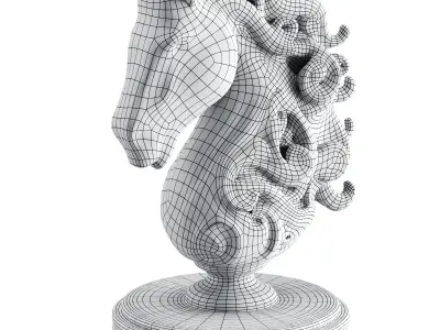 Horse statue Low-poly 3D model 6