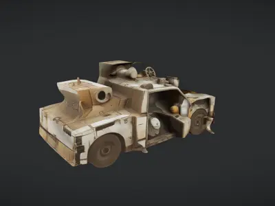 rusty  scrapped disassembled car parts 3D model