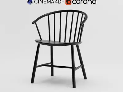 Johansson J64 Chair by Fredericia - C4D and Corona Renderer 3D model
