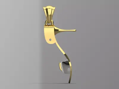 Two-tone Gold stl Pendant with High Heels Model gp0030 3D print model