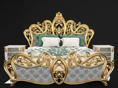 Luxury Classic Bed 3D model