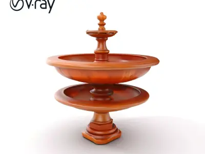 Classic Tiered Fountain Model Pack with Detailed Textures Low-poly 3D model