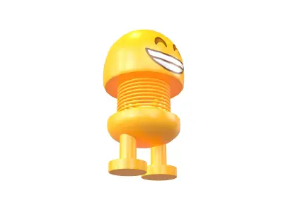 Car Spring Expression Decoration Toys Beaming Face  v1 001 Low-poly 3D model