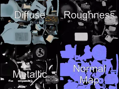 Futuristic Sleep Pod Interior Model Pack Low-poly 3D model