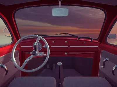 Classic car Low-poly 3D model