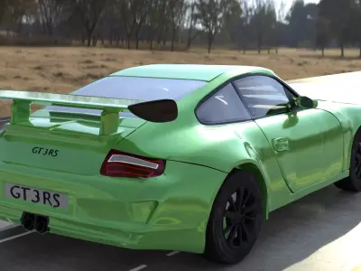 Rigged Porsche Gt3rs Low-poly 3D model