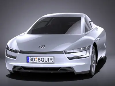 Volkswagen XL1 2014 VRAY 3D model