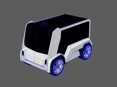 Low poly Futuristic Car 3d model Low-poly 3D model