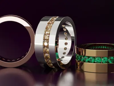 round cut eternity ring N07 54EU size Free 3D print model