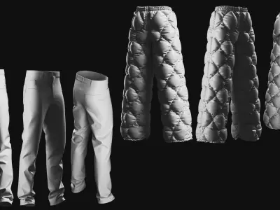 Basemesh Pants Collection 3D model