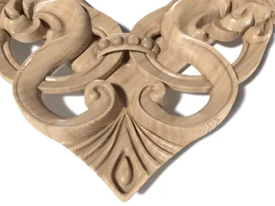 Frame-020 ornate wooden picture frame 3D model