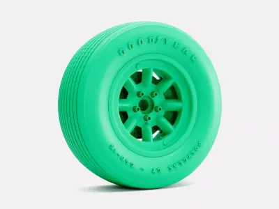 15x8 Minilite Wheel and Goodyear Polyglas G60 Tire 3D print model