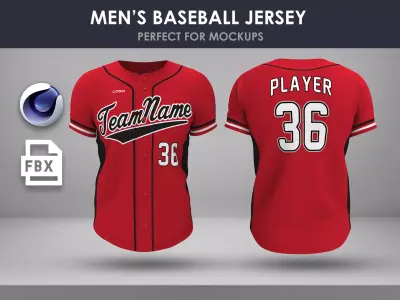 Mens Baseball Jersey 3D model