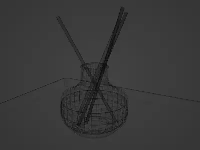 Reed Diffuser - Glass bottle with wooden sticks Free 3D model