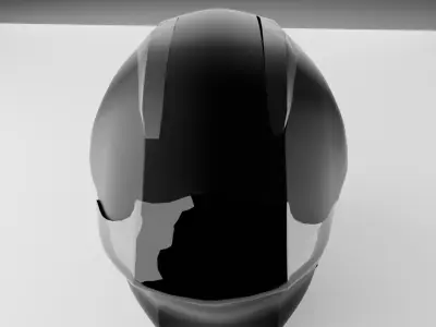 Futuristic Motorcycle Helmet Sci-Fi Full Face Visor 3D model