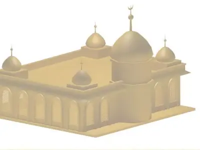 Mosque golden 3D model