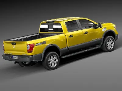  HQ Lowpoly Nissan Titan XD 2016 Low-poly 3D model