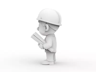 Cartoon Engineer 3D Printable 3D print model