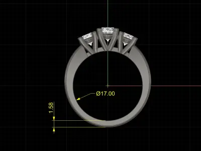 Engagement ring Free 3D print model 23
