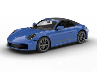 Porsche 911 Carrera T Cabrio 2025 3d model 3D model