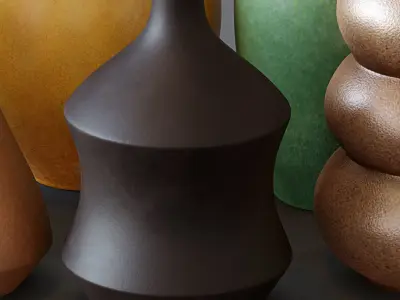 West Elm-Crackle Glazed Ceramic Vases Low-poly 3D model