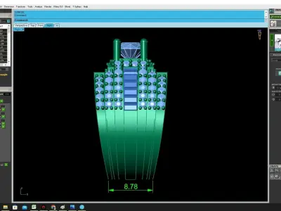 Luxury Triple Row Men Ring With Round Emerald Center  3733 3D print model