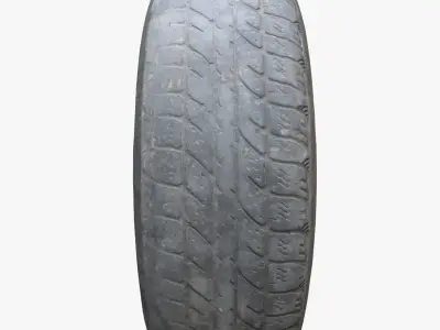 Old car wheels 3D model Low-poly 3D model