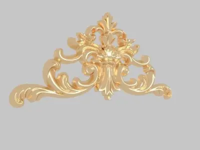 Classic pattern of luxurious gold  woood leaf CNC 3D model 3D model