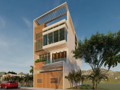 FOUR STOREY RESIDENTIAL BUILDING 3D model