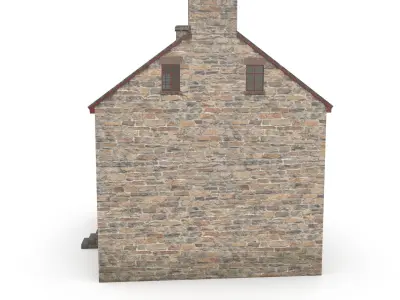 Stone house Low-poly 3D model