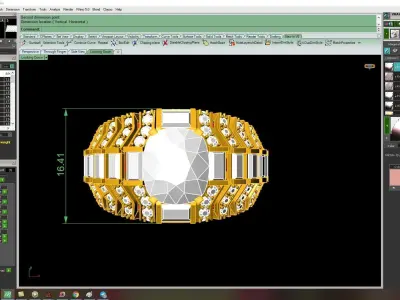 Luxury Emerald Style Diamond Ring 3D Jewelry Model 03 3D print model
