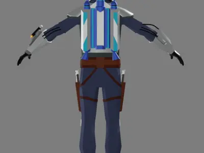 Jango Fett Low Poly Free 3D model