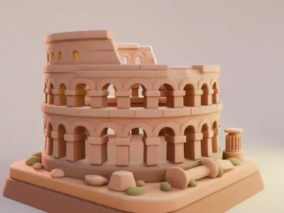 Rome Colosseum Cartoon Decorative Sculpture 3D print model