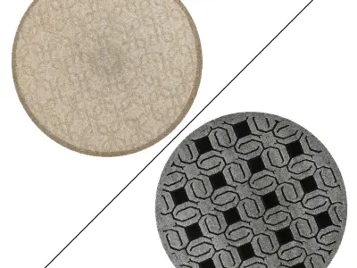 Round Rug Set 138 3D model