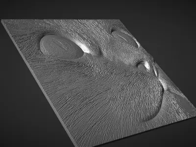 Cat head wall decor  for cnc carving 3D print model