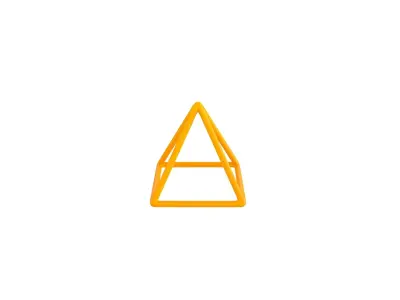 Cartoon Wire Pyramid 3D model