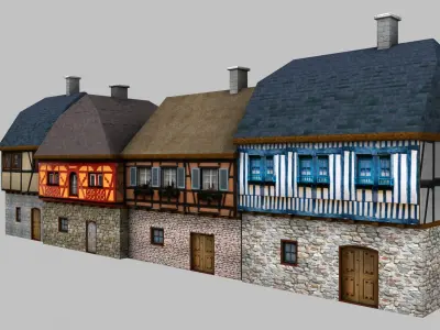 Medieval street Free 3D model