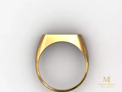 Minimalist Signet Ring 3D Model Free 3D print model