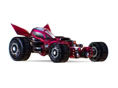 Cartoon Toy AR Racing Car 01 Low-poly 3D model