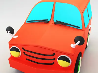 SUV v 1 orange toy car 3D model