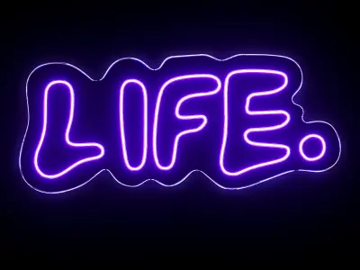 Life Neon Sign 3D model