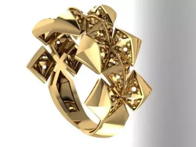 Set earrings and ring 3D print model